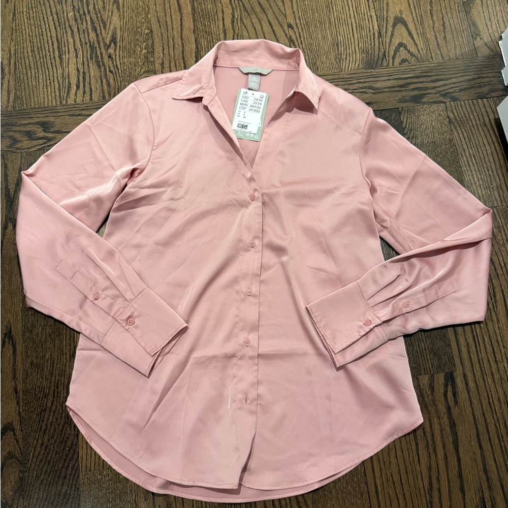 NWT Pink Button-Up Shirt